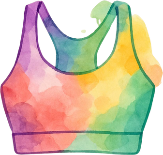 Watercolor sports bra in rainbow colors